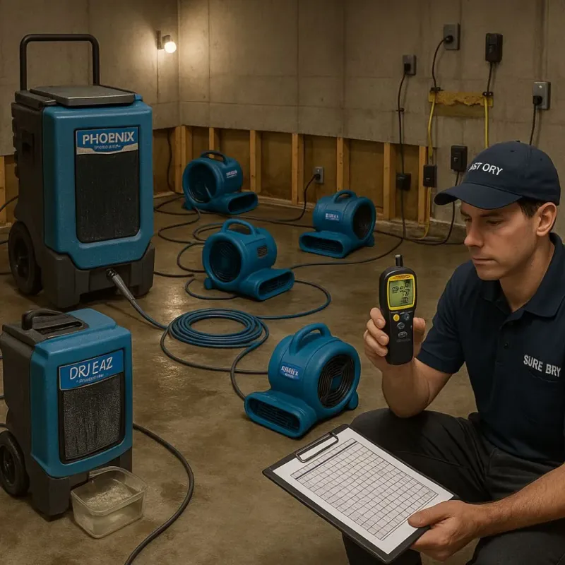 Structural Drying and Dehumidification process in Olyphant, PA